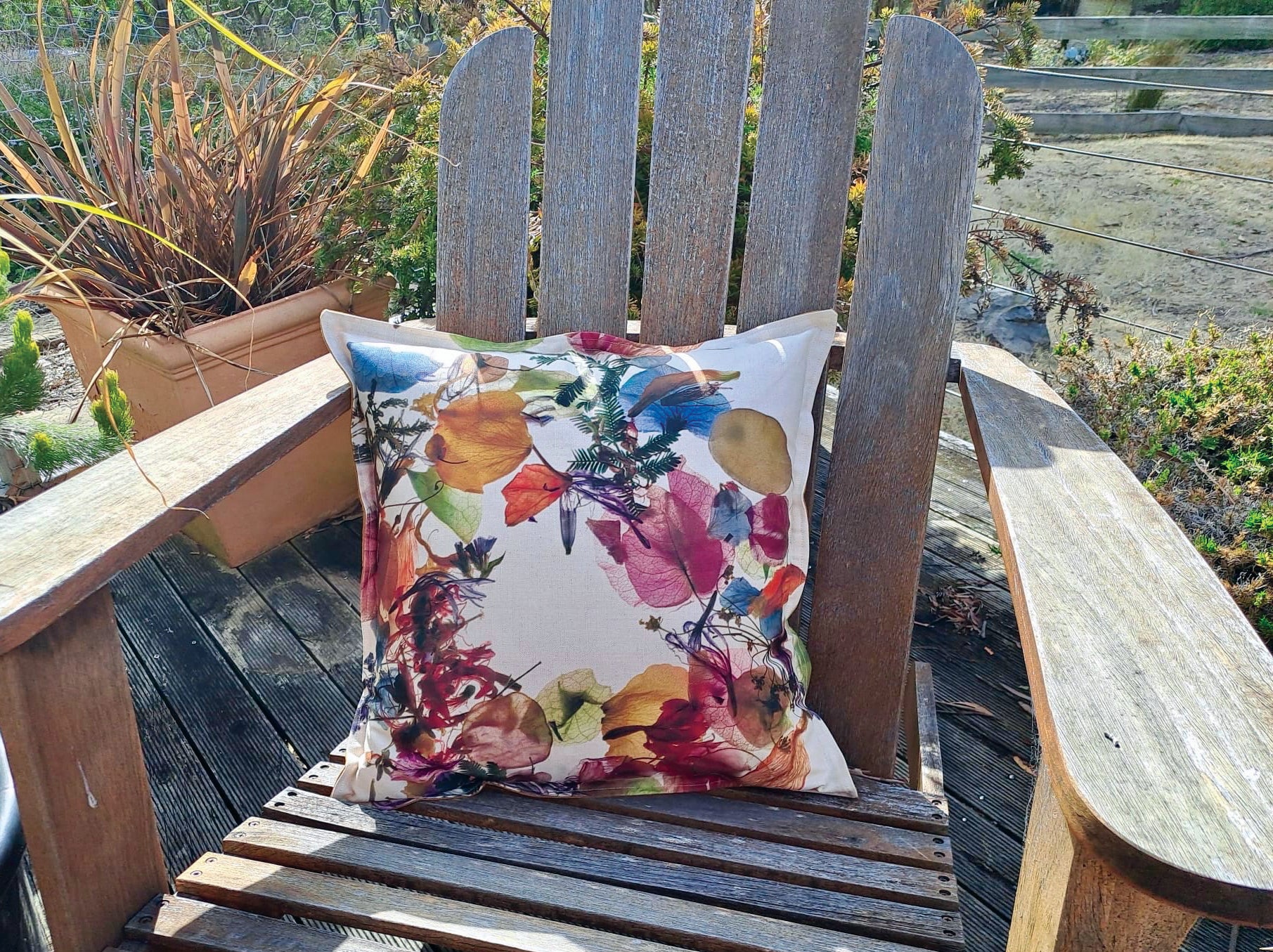 Cushion Cover - Floral Wreath Fabric