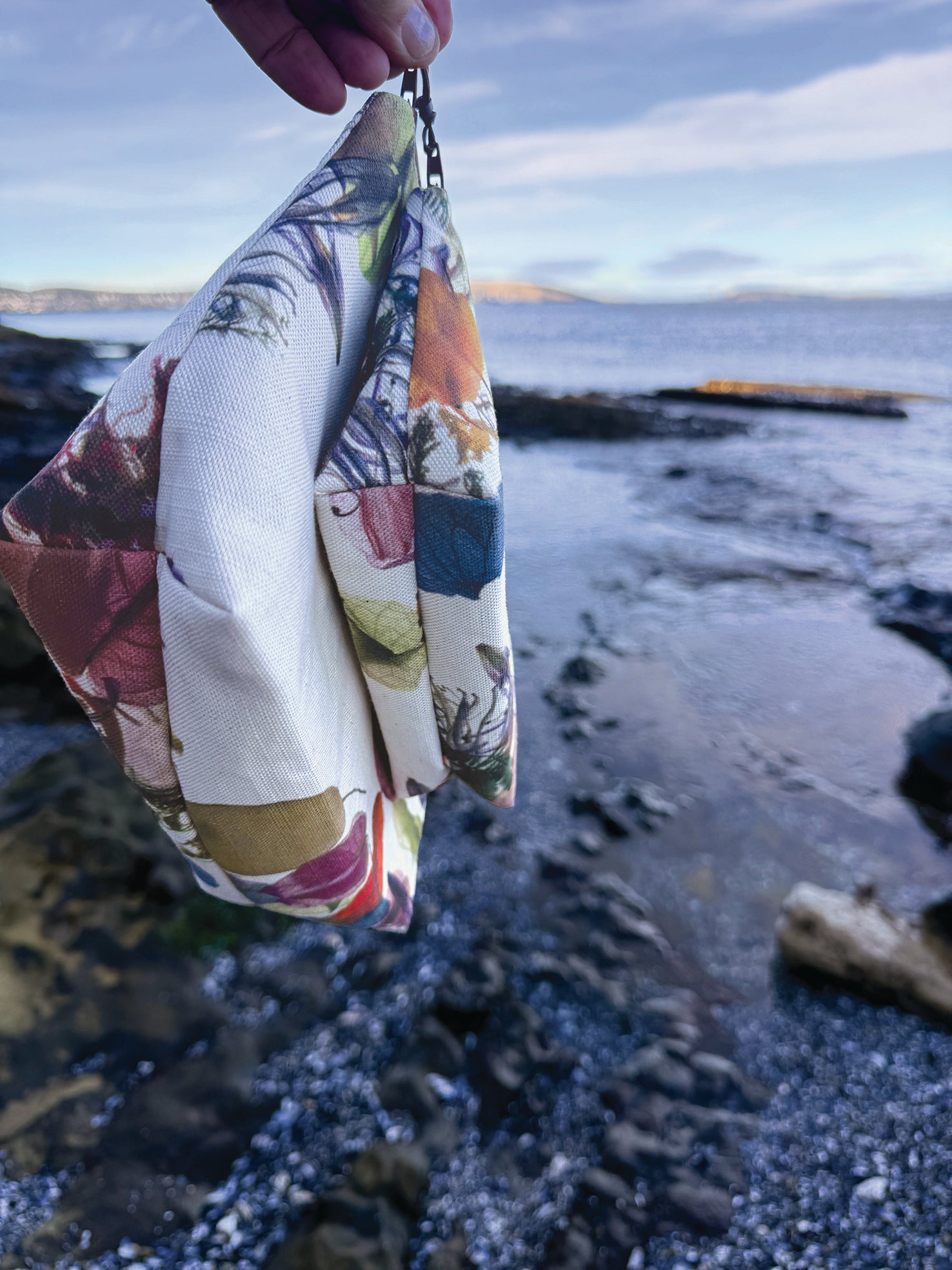 The Bicheno Pouch - Floral Wreath Design.