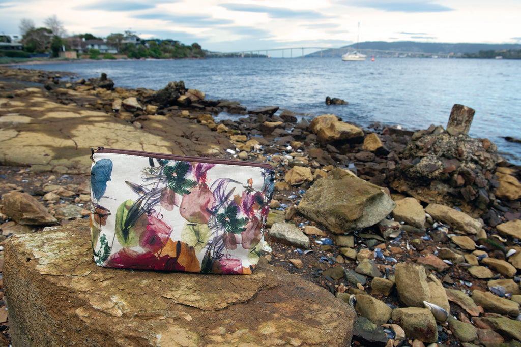 The Waratah Pouch - Floral Wreath Fabric