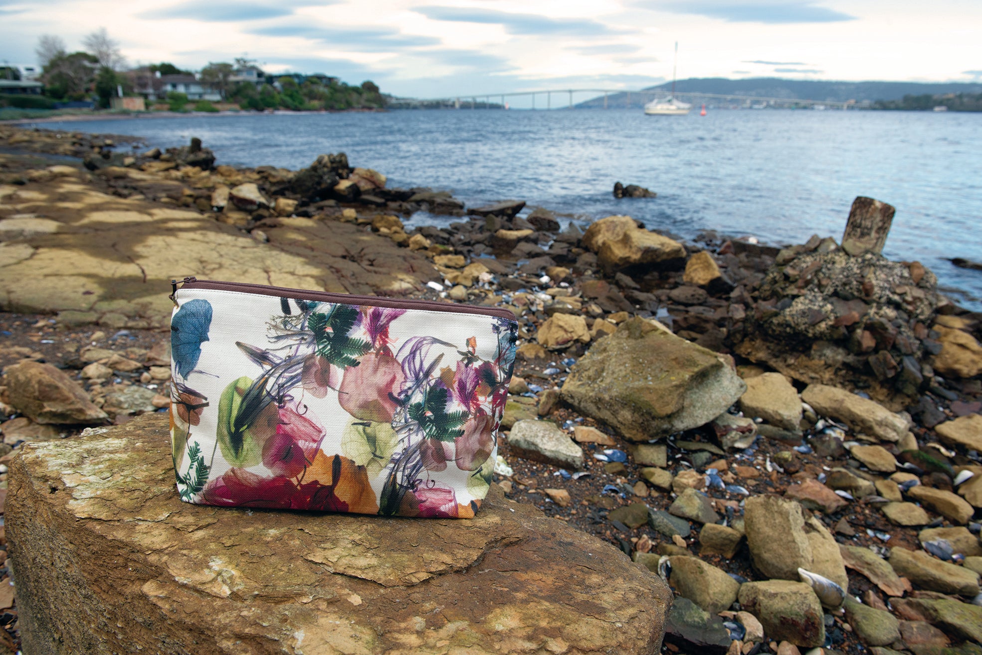 The Waratah Pouch - Floral Wreath Fabric