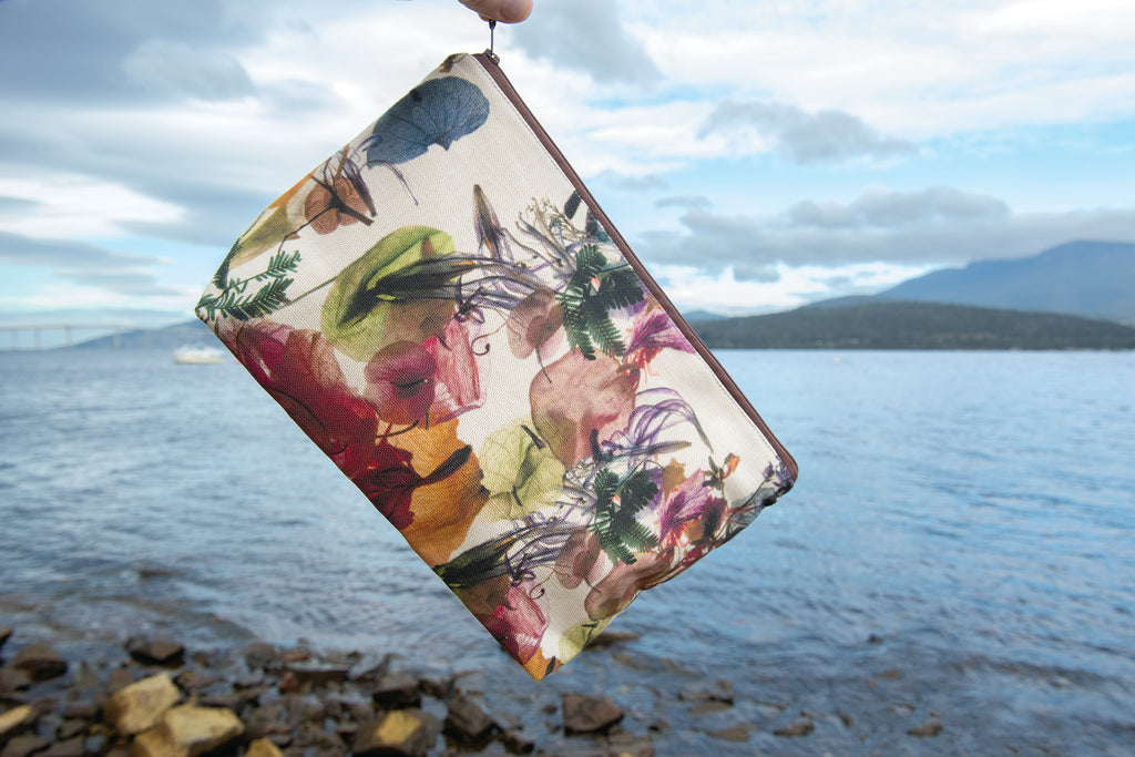 The Waratah Pouch - Floral Wreath Fabric