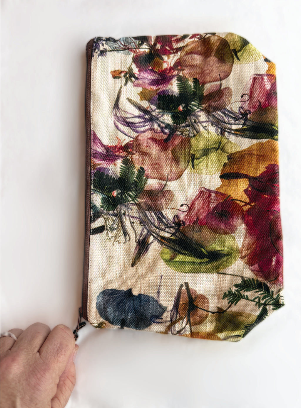 The Waratah Pouch - Floral Wreath Fabric