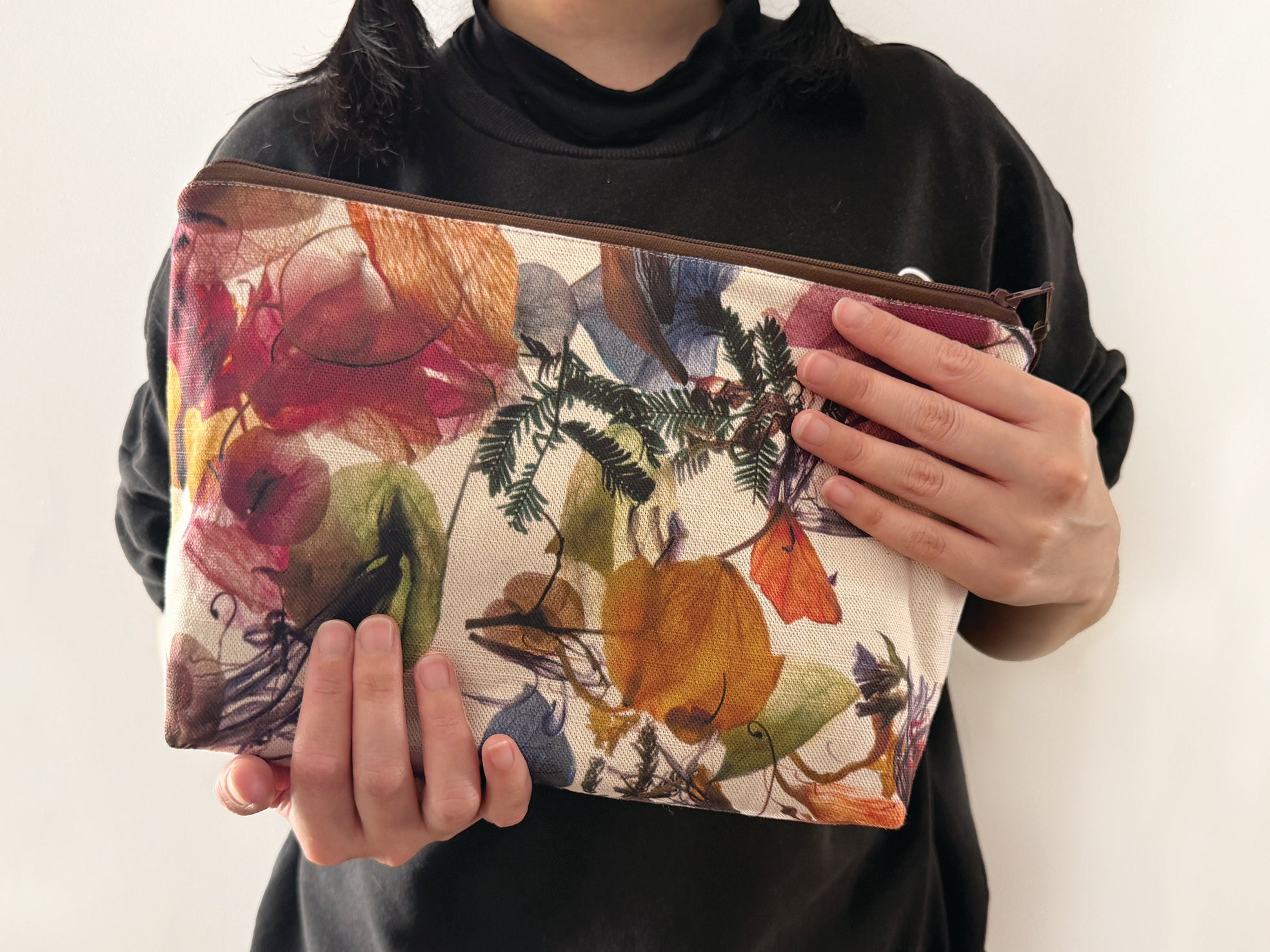The Waratah Pouch - Floral Wreath Fabric