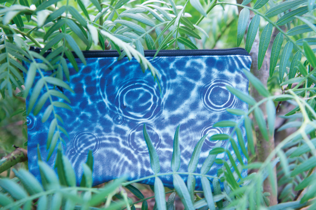The Melaleuca Pouch - Cerulean Drops Fabric