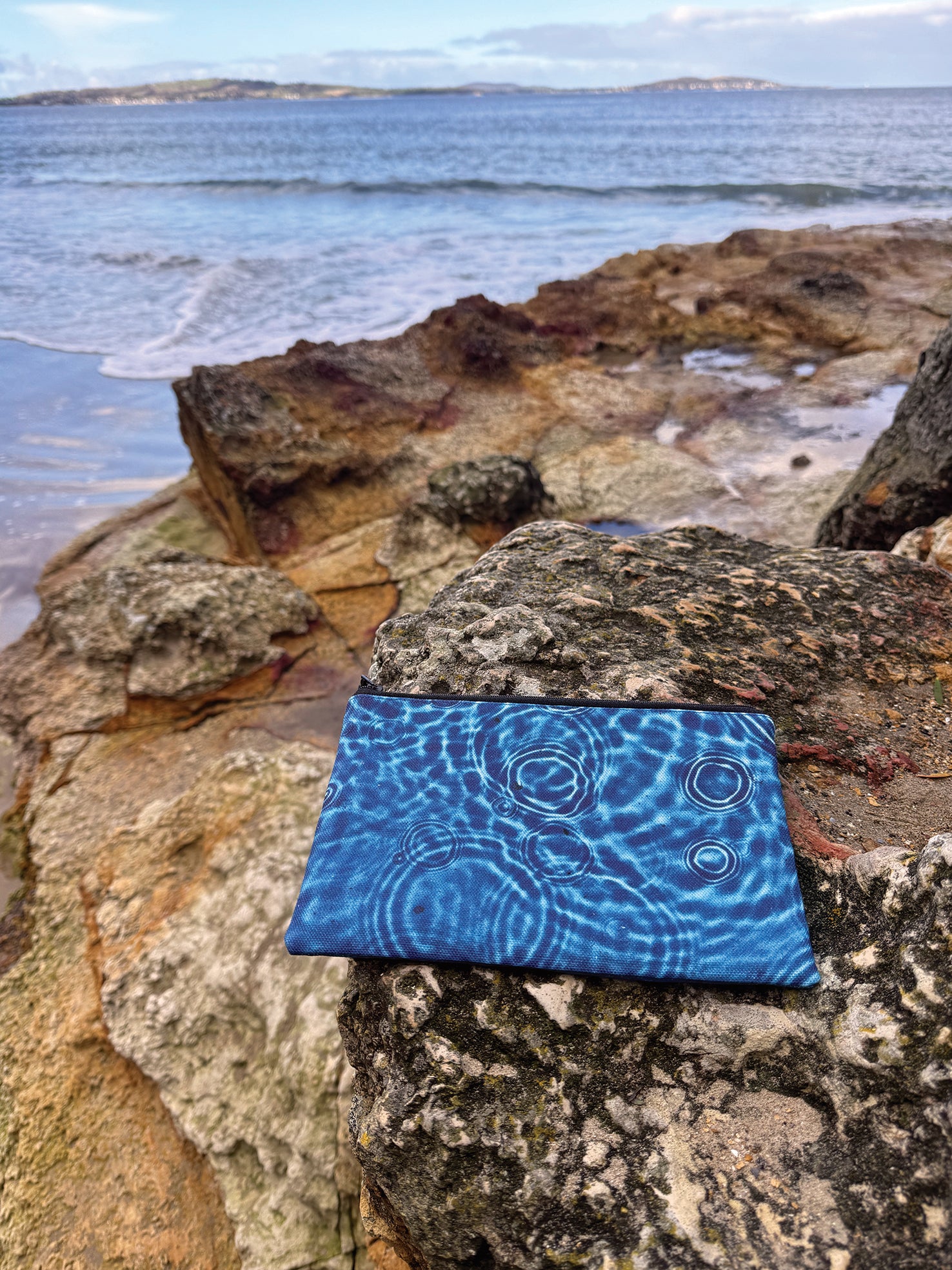 The Melaleuca Pouch - Cerulean Drops Fabric