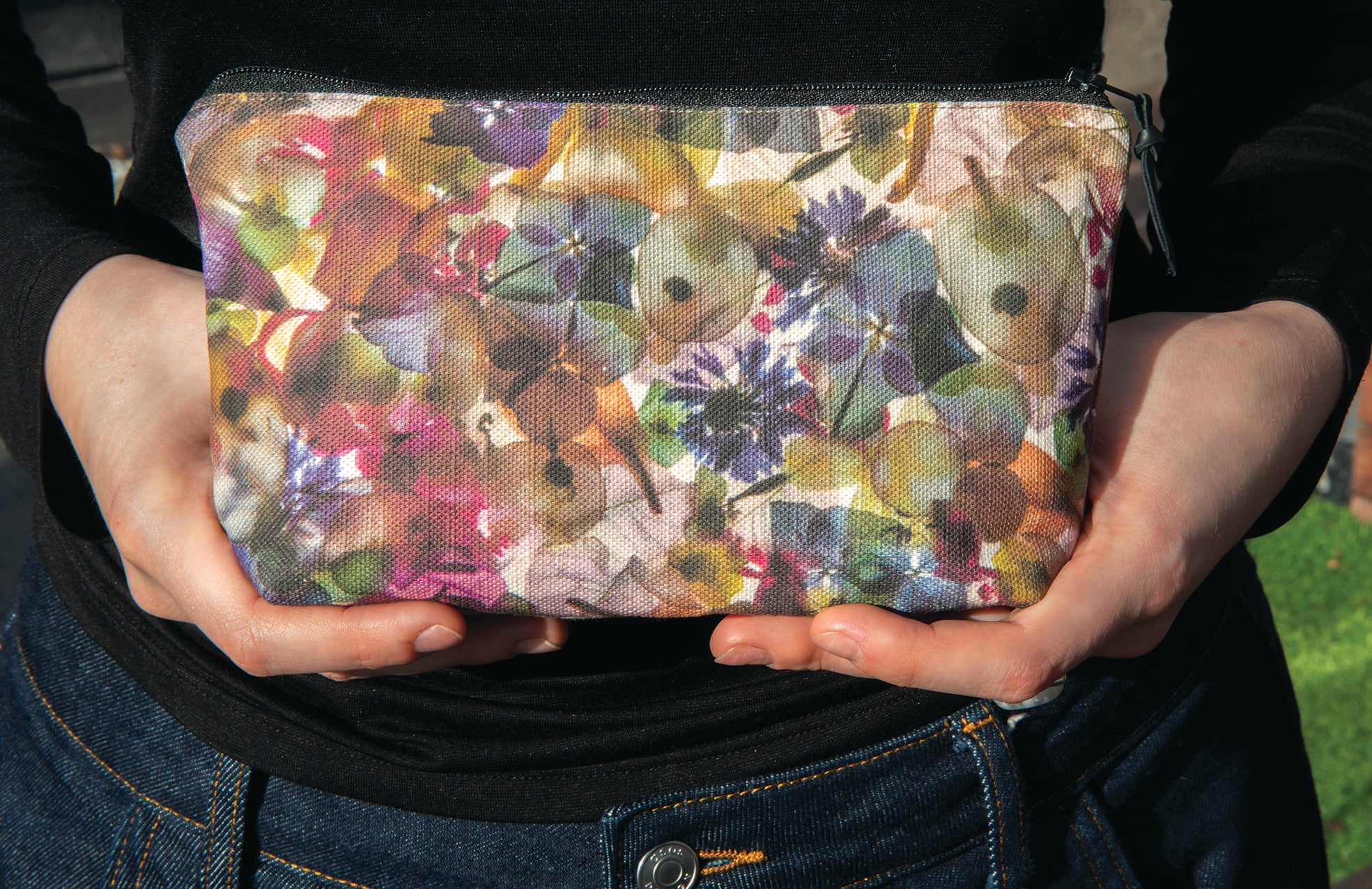 The Bicheno Pouch - Petal Medley Fabric