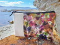 The Kingston Pouch - Petal Medley Fabric with cream linen accent