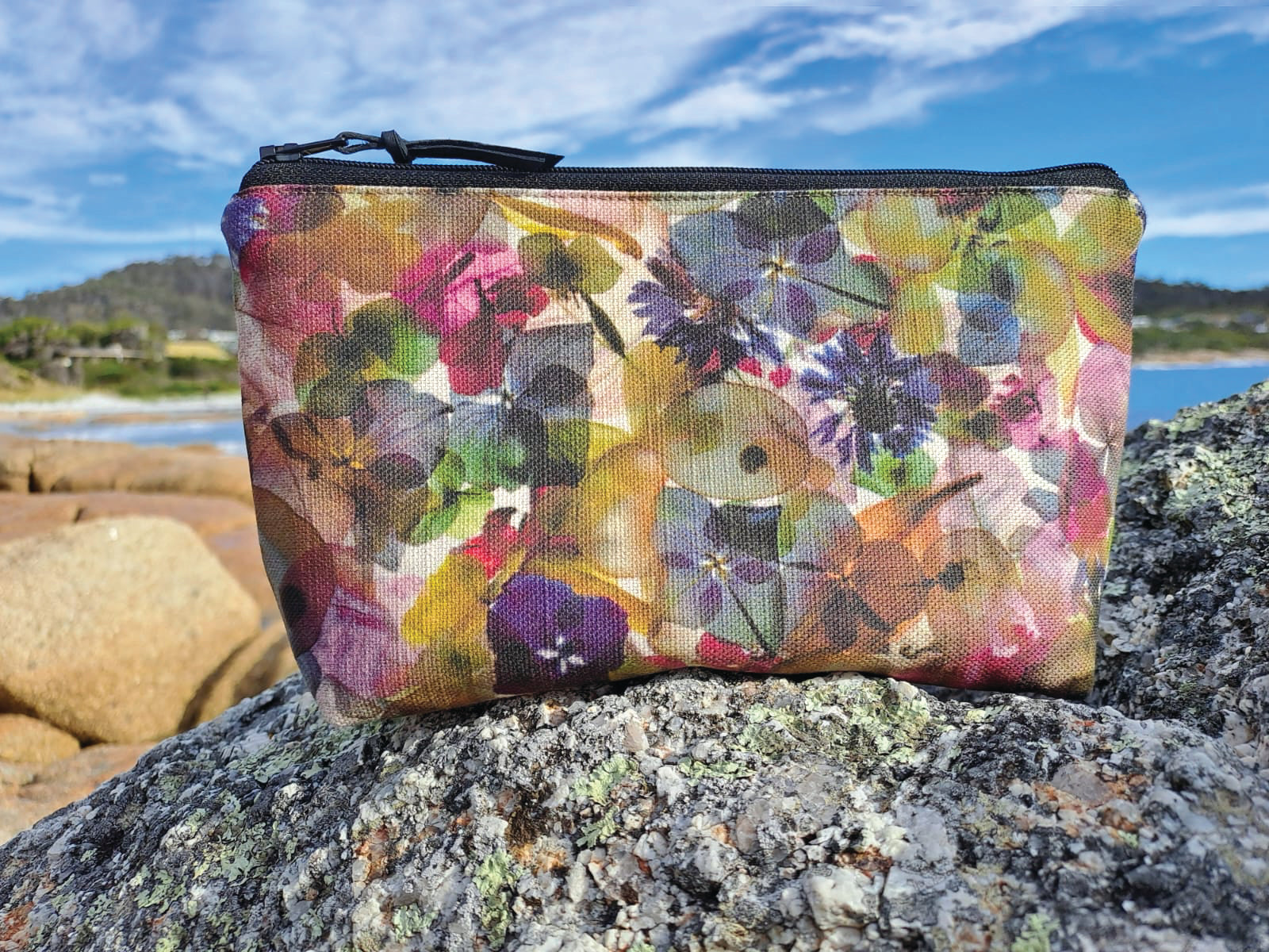 The Bicheno Pouch - Petal Medley Fabric