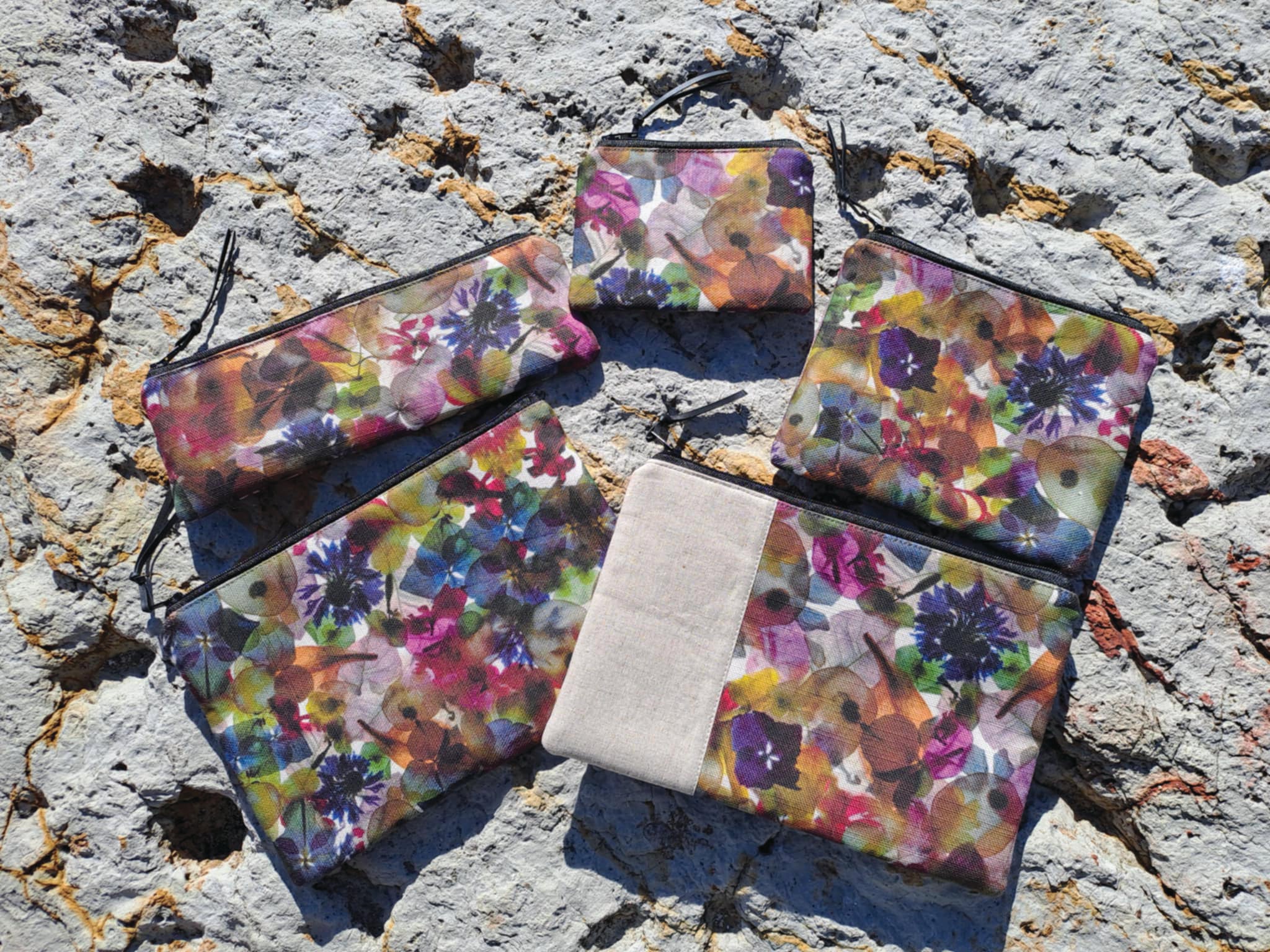 The Stanley Pouch - Petal Medley Fabric