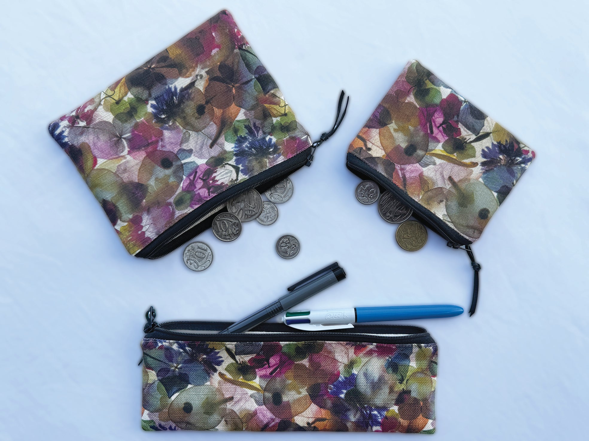The Bruny Pouch - Petal Medley Fabric
