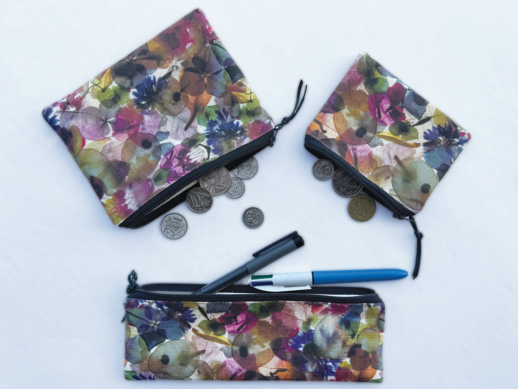 The Bruny Pouch - Petal Medley Fabric