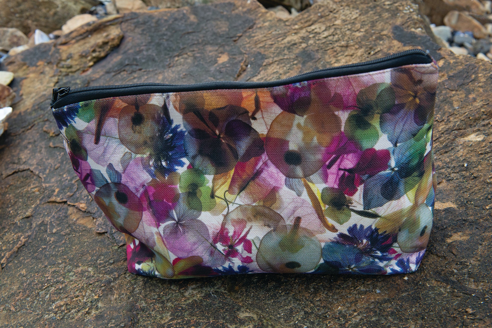 The Waratah Pouch - Petal Medley Fabric