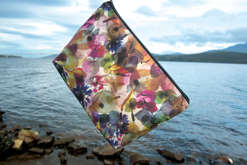 The Waratah Pouch - Petal Medley Fabric