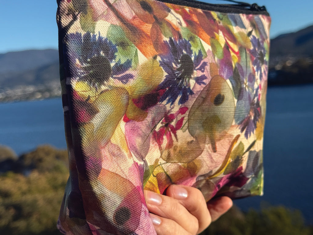 The Waratah Pouch - Petal Medley Fabric