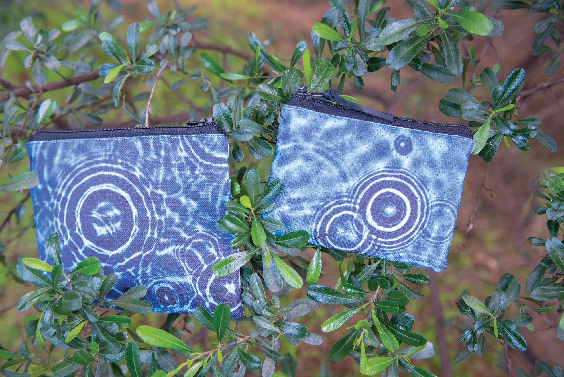 The Freycinet Pouch - Cerulean Drops Fabric