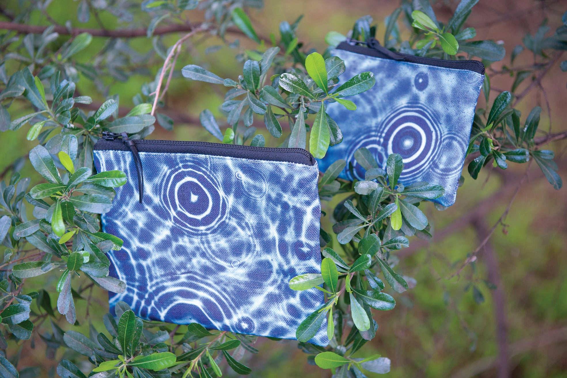 The Freycinet Pouch - Cerulean Drops Fabric