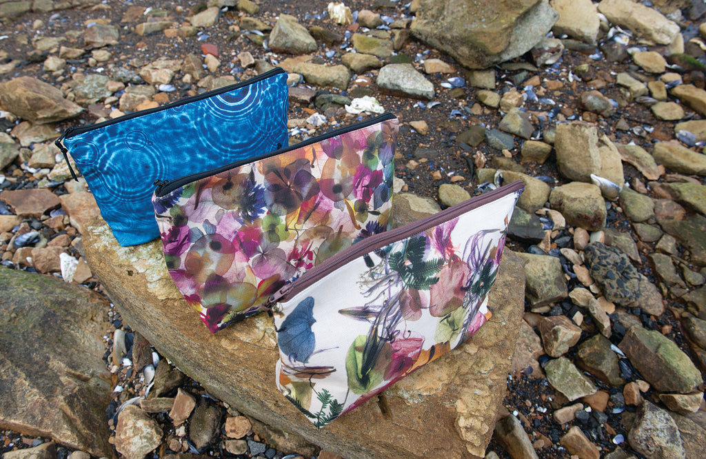 The Waratah Pouch - Cerulean Drops Fabric