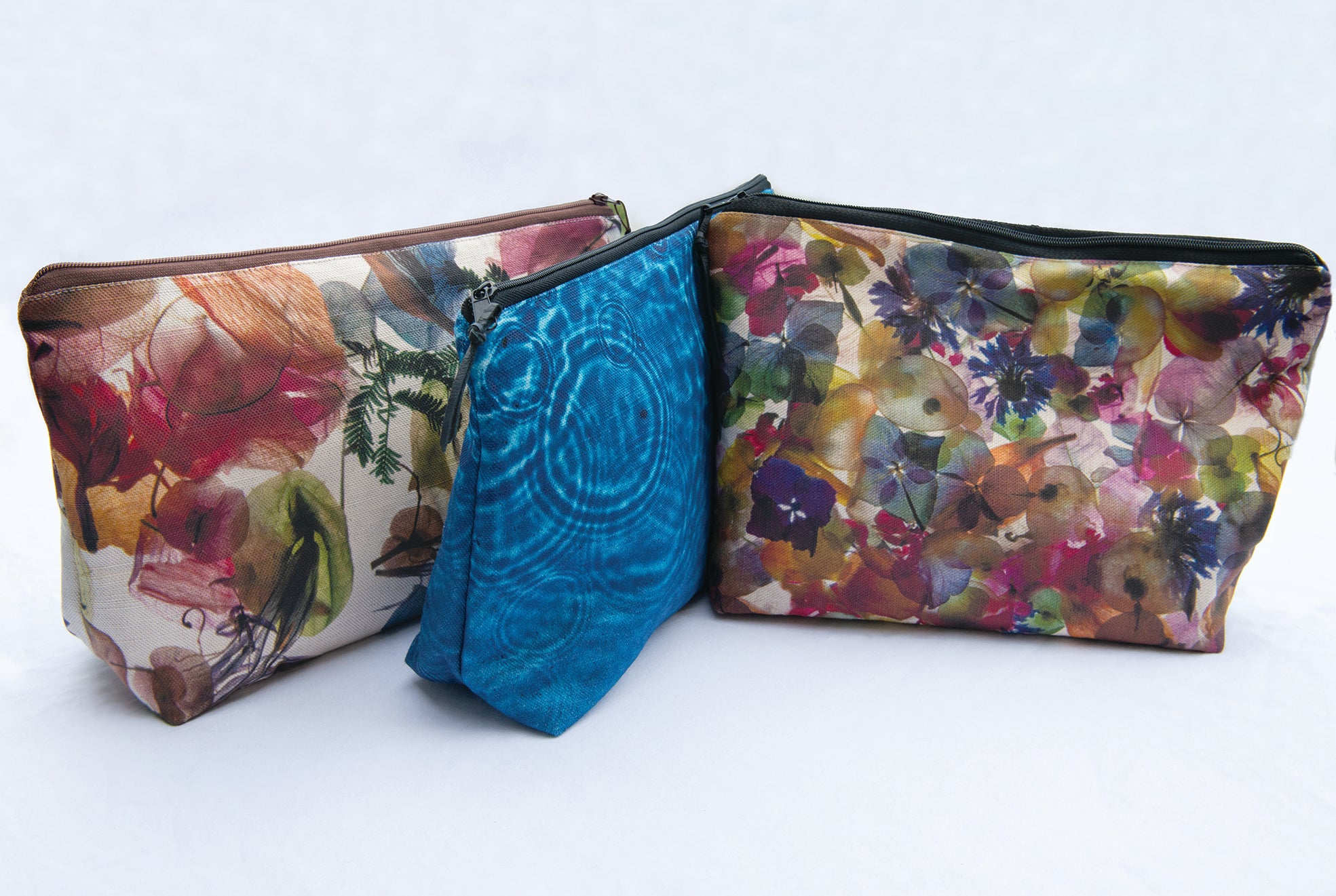 The Waratah Pouch - Cerulean Drops Fabric