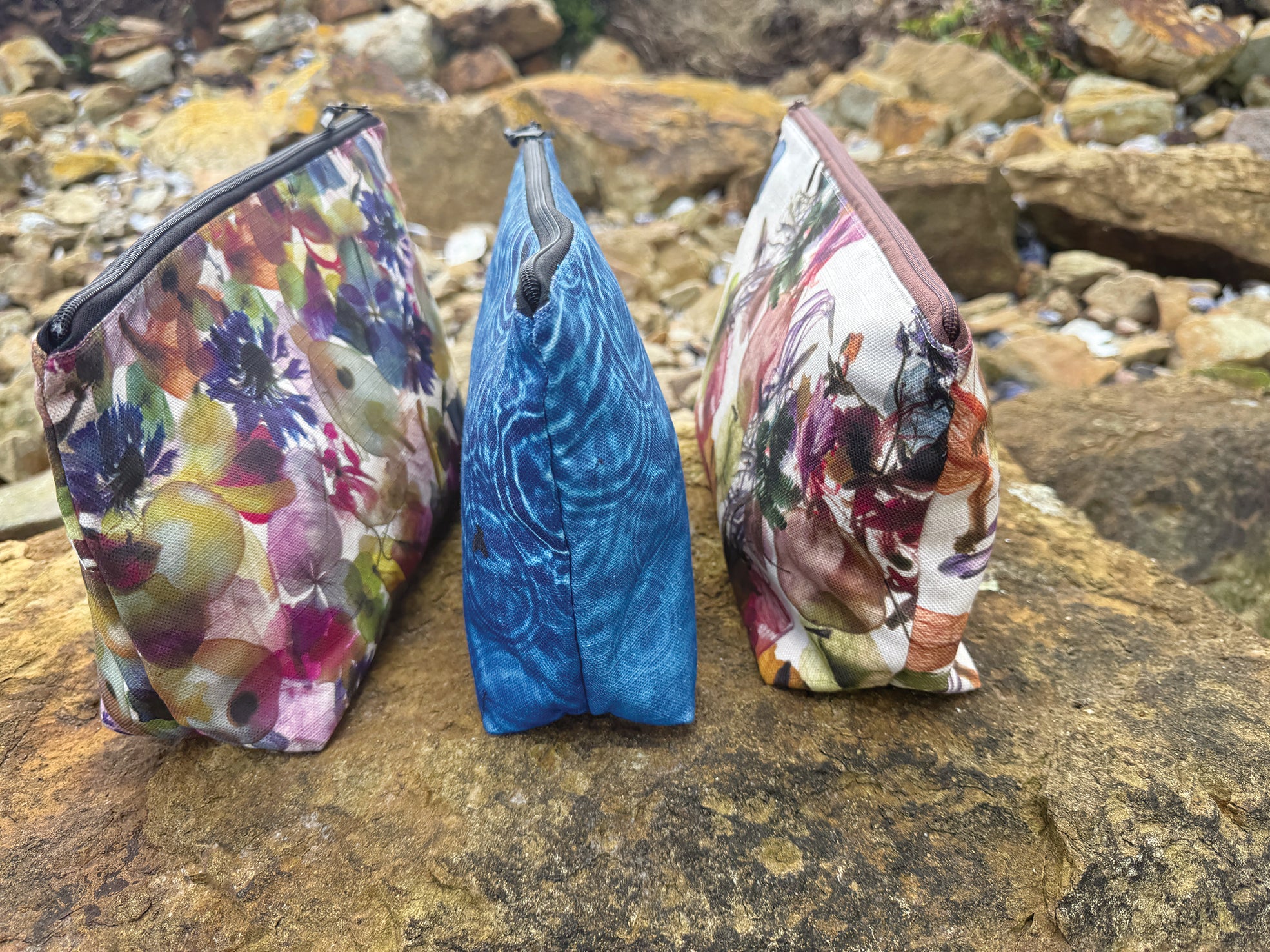 The Waratah Pouch - Cerulean Drops Fabric